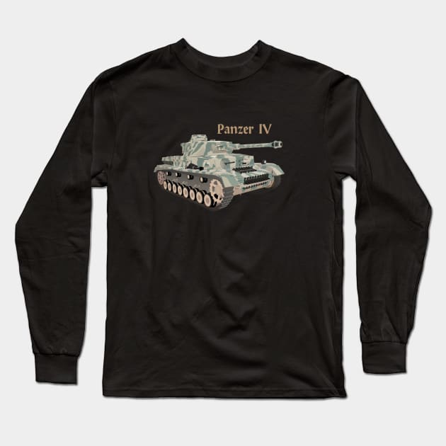 Panzer IV German WW2 Battle Tank Long Sleeve T-Shirt by NorseTech